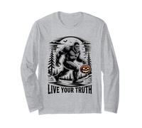 Spettrale Halloween Bigfoot Vivi la Tua verità Inspiring Cryptid Maglia a Manica