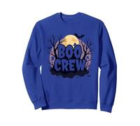 Spettrale Halloween Boo Crew Ghostly Moon Party Felpa, Unisex per Adulti, Blu Reale, M