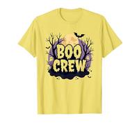 Spettrale Halloween Boo Crew Ghostly Moon Party Maglietta, Uomo, Limone, L
