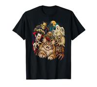 Spettrale Halloween Cat & Mostri Horror Classici Mash Haunted Maglietta