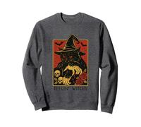 Spettrale Halloween Cat Witch Blood Roses Felpa