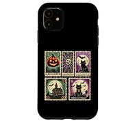 Spettrale Halloween Icone Zucche Fantasmi Scheletro Pipistrelli Arte Custodia per iPhone 11