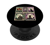 Spettrale Halloween Icone Zucche Fantasmi Scheletro Pipistrelli Arte PopSockets PopGrip Adesivo