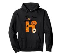 Spettrale Halloween Lettera H Zucca Design Felpa con Cappuccio