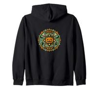 Spettrale Halloween Mandala Art con dolcetto o dolcetti Felpa con Cappuccio