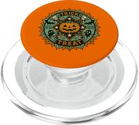 Spettrale Halloween Mandala Art con dolcetto o dolcetti PopSockets PopGrip per MagSafe