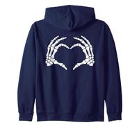 Spettrale Scheletro Mani Cuore - Creepy Gothic Love Halloween Felpa con Cappuccio