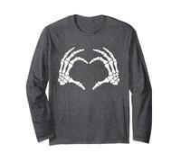 Spettrale Scheletro Mani Cuore - Creepy Gothic Love Halloween Maglia a Manica