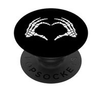 Spettrale scheletro mani cuore - Creepy Gothic Love Halloween PopSockets PopGrip Adesivo