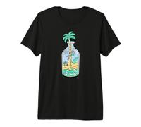 Spettrale Scheletro Tropicale Spiaggia Bottiglia Scena Maglietta Premium