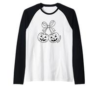 Spettrale Stagione Jack O Lanterna Volti Sorridenti Maglia con Maniche Raglan