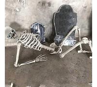 Spettrale Statua da Tavolo Halloween a grandezza naturale il corpo Articolazioni posabili Scheletri Umano a grandezza naturale Vita del corpo Anatomia Modello Decorazioni di (Beige, One Size)