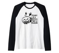 Spettrale Stile di Vita Non Una Stagione Spaventoso Zucca Viso Gotico Maglia con Maniche Raglan