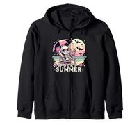 Spettrale Summer Skeleton Halloween Vibes - caffè ghiacciato Gotico Felpa con Cappuccio