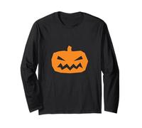 Spettrale Zucca Faccia Halloween Design Maglia a Manica
