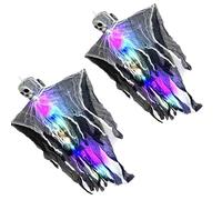 Spettri spettrali a LED Decorazione da appendere con braccia regolabili e alimentazione a batteria per interni ed esterni Halloween Displays Terror Theme Party Decoration