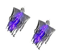 Spettri spettrali a LED Decorazione da appendere con braccia regolabili e alimentazione a batteria per interni ed esterni Halloween Displays Terror Theme Party Decoration