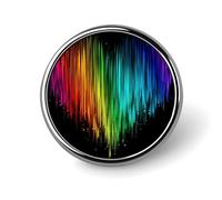 Spettro arcobaleno cuore spilla rotonda per uomo donna moda distintivo collare pin vestito giacca zaino accessori