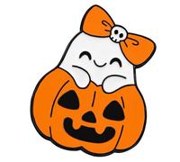 Spettro bianco festivo e zucca design spilla in lega per feste di Halloween decorazione costume gioielli Halloween Specters zucca pin, Misura unica, come descritto