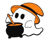 Spettro bianco festivo e zucca design spilla in lega per feste di Halloween decorazione gioielli costume casual Halloween moda pin, Misura unica, come descritto