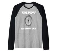 Spettro, Fantasma o Ghoul in Uno Specchio Felice Costume di Halloween Maglia con Maniche Raglan