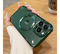 Spevert Custodia magnetica trasparente per iPhone 15 Pro Max con protezione dell'obiettivo della fotocamera, protezione completa, in polipropilene, compatibile con MagSafe Elegante antigraffio (verde