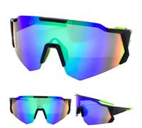 SPEXX Eyewear C5 Occhiali da Sole Wrap Oversize Sporty Frame Nero