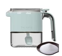 Spezia Glasses - Refilable Tank | Scatola di spezie con coperchio e cucchiaio | Contenitore ermetico per sale, pepe, polvere, tavolo da pranzo, dispensa, cucina, ristorante