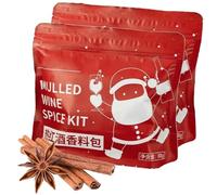 Spezie Biologiche per Vin Brulé, 4 Bustine di Tè Termosaldate, Non OGM, Miscela di Spezie per Vin Brulé con Bastoncini di Cannella, Anice Stellato e Chiodi di Garofano(176g)