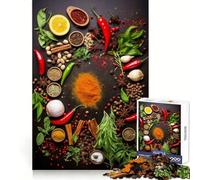 Spezie, cibo e cucina, puzzle da 1000 pezzi per adolescenti, sfida per la mente, divertimento condiviso, taglio netto, calda sorpresa 50x75cm