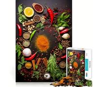 Spezie, cibo e cucina, puzzle da 1000 pezzi per adolescenti, sfida per la mente, divertimento condiviso, taglio netto, calda sorpresa 50x75cm