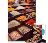 Spezie, cibo e cucina, puzzle da 1000 pezzi per ragazzi, sfida per la mente, attività per la casa, design chiaro, regalo affettuoso 38x52cm