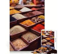 Spezie, cibo e cucina, puzzle da 1000 pezzi per ragazzi, sfida per la mente, attività per la casa, design chiaro, regalo affettuoso 38x52cm