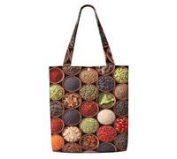 Spezie ed erbe aromatiche colorate,Borse della spesa riutilizzabili, borse per la spesa, borsa a tracolla in tela di grande capacità
