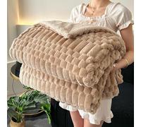 Spezzo di pile di peluche carino, morbido comfort soffice, bellissimo arredamento perfetto per la sedia del divano divano da letto, uso tutto l'anno in casa Beige 180 * 200cm