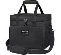 SPGOOD Borsa termica da 20l,borsa termica da picnic,grande isolata,pieghevole,borsa per il congelatore,borsa termica per il pranzo,borsa per la spesa per la spiaggia,picnic,campeggio,Nero,20l