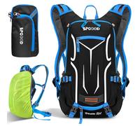 SPGOOD Zaino Bicicletta 20L/25L/30L Impermeabile Traspirante per Uomo e Donna Con Parapioggia Copricasco Moto Sportivo per Ciclismo Escursionismo Campeggio MTBmo (25L Blu Nero)