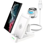 SPGUARD 3 in 1 Wireless Charger Compatibile per Samsung Galaxy Z Fold 7/Flip 7/FE/S25/S24/Active Stazione di Ricarica per Galaxy Watch Ultra 2025/Watch 8/7/6/5/Buds 3 Tipo C Dispositivi Multipli
