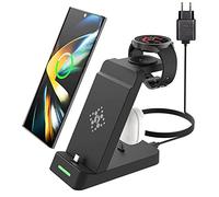 SPGUARD Caricatore compatibile con Sam sung Galaxy Watch8/7/Ultra/6/5/5 Pro 4/3/Active Stazione di ricarica per Galaxy S25/S25+/S25 Ultra/Note 20/Z Fold 6/Z Flip 6/5/Buds 3 Tipo C Dispositivi Multipli