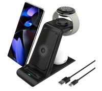 SPGUARD Caricatore Wireless per Google Pixel Watch 3/2, Supporto di Ricarica 3in1 con Google Pixel 8/8a/7/7a/Fold/7, Stazione di Ricarica Wireless per Pixel Buds Pro(Non applicabile a Pixel Watch 1)