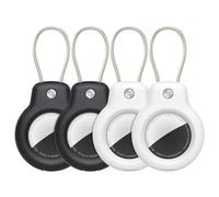 SPGUARD Compatibile con Apple AirTag Secure Holder con cavo, 4 Pack Air Tag Lock Case Keychain Portachiavi per chiavi, bagagli e altro ancora