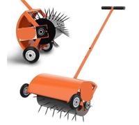SPHALINDER Strumento aeratore Prato Punzonatrice a rulli Spinta a Mano | Dispositivo for allentare e ventilare il terreno del giardino for carichi pesanti(Orange)