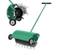 SPHALINDER Strumento aeratore Prato Punzonatrice a rulli Spinta a Mano | Dispositivo for allentare e ventilare il terreno del giardino for carichi pesanti(Green)