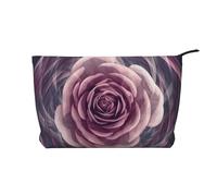 Sphere Blooming Flower Rose velluto a coste borsa organizer da viaggio borsa cosmetica grande borsa larga aperta, Nero , Taglia unica