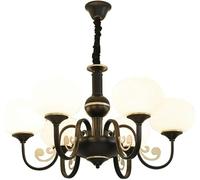 Sphere Sphere LUSCURE SPENDANTI sulla S, lampadario heig Regolabile, Moderno Raccordo a soffitto a Palla Rotonda Industriale, per l'isola della Cucina, Bar,-Nero a 8 Testa (Oro, 6 Testa)