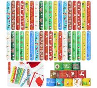 SPHERETRON 36 braccialetti natalizi a scatto, per bambini, decorazione natalizia, per bomboniere, Natale, riempimento di sacchetti, decorazioni, ecc., Plastica
