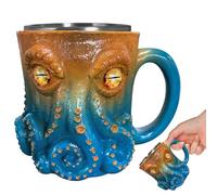 SPHERETRON Bicchieri da birra 3D polpo regalo per uomini tazza di compleanno per uomini compleanno brocca birra personalizzato vita marina statua polpo tazza da caffè regalo uomo (B)