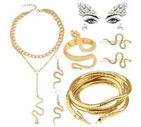 SPHERETRON Medu-Sa, 7 pezzi accessori per costume da serpente gioielli Medu-Sa Snake Necklace Carnevale Costume da donna Serpente accessori per Carnevale Masquerade Party Cosplay