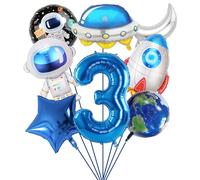 SPHERETRON spazio astronauta palloncino di stagnola, 8 pezzi spazio compleanno decorazione palloncino set spazio palloncini decorazione palloncino di stagnola per lo spazio 3 anni