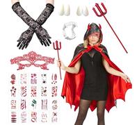 SPHERETRON Vestiti Donna Halloween Vestito Vampira Donna Costume Halloween Donna il Diavolo Veste nero Halloween Costume Donna per Halloween Carnevale